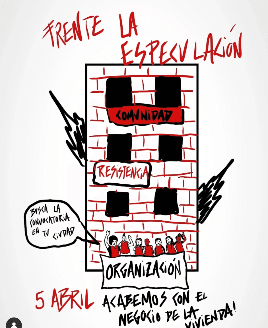 Cartel de @mierdassarri llamando a la manifestación